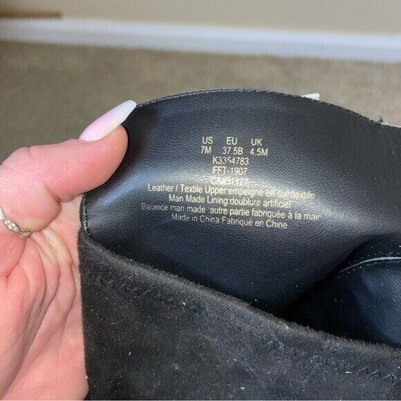 DKNY Cora Women's black Suede Knee High Riding Boots Metallic Heel SZ 7 metallic - Picture 2 of 9